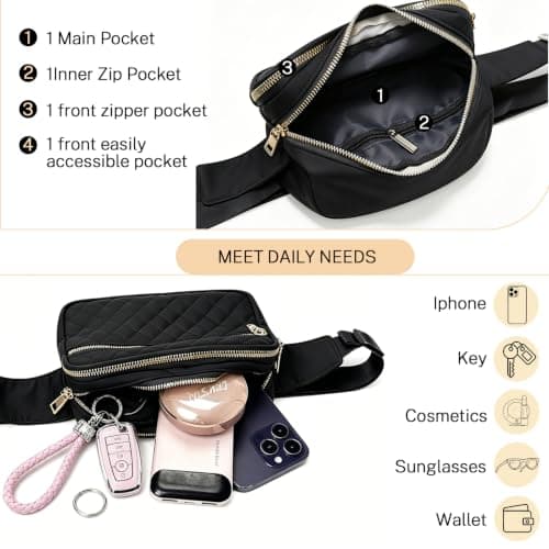 Bumbag for Women,Bum Bag Fanny Pack,Waterproof Waist Bag — view 4