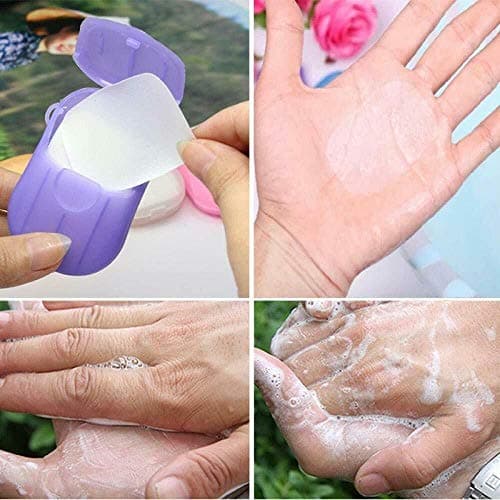 Barato 5 Boxes Portable Travel Soap Sheets, Disposable Hand Washing Paper Soap for Home Travel Camping Hiking and Outdoor Activities,Easy to Clean Mini Soap Paper — view 6