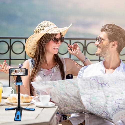Blue Retractable Selfie Stick Portable Mini Phone Tripod Holder — view 4