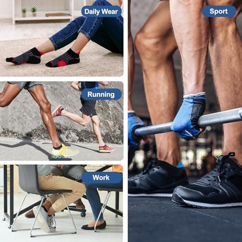 Niofind Mens Trainer Socks, Cotton Ankle Socks for Men Women, Breathable Sports Socks for Running, Walking, Gym, Multipack (6 Pairs), 5-8, Multicolor — view 2