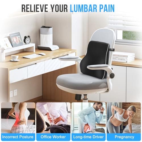 GOXIFACA Lumbar Support Cushion, Memory Foam Back Support for Office Chair — view 2