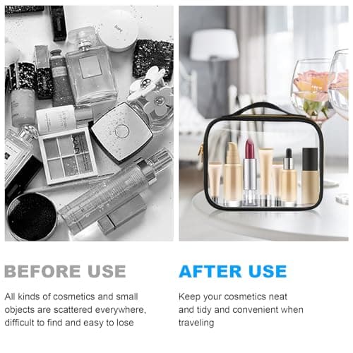 Aucuu 4 Pcs Clear Toiletries Bags, PVC Waterproof Pouch Bags, Portable Cosmetic Makeup Bags with Zippered, Wash Bag for Men, Women, Travel, Business, 19x16x5cm — view 6