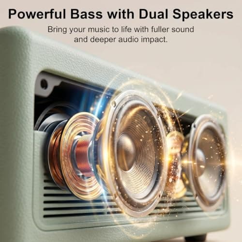 Gueray Portable Leather CD Player Bluetooth with Speakers 3600mAh Battery — view 3