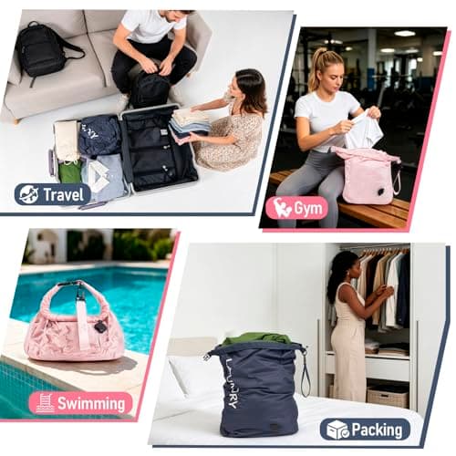 WiseBoy 2 Pack Travel Laundry Bag, Waterproof Compression Laundry Bags — view 6