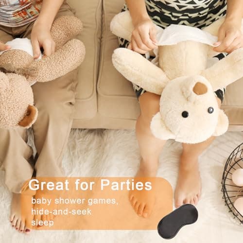 6 Pack Blindfold Eye Mask Cover Sleep Mask for Party Games Travel Sleep Team Build Party Supply with Adjustable Strap for Women Men Kids, Black — view 3