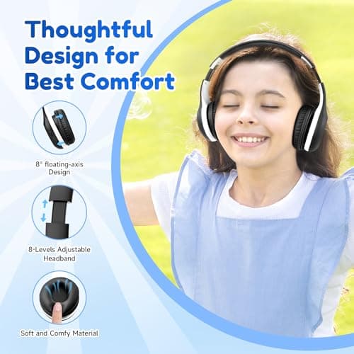 EarFun K2 Kids Headphones Wireless with Mic 45H Playtime, Volume Limit — view 5
