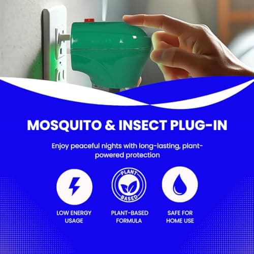 Plug-in Mosquito Repellent Plug-in Insect Killer for Home & Travel Lasts for up to 45 Nights per Refill | Each Pack Includes a Plug and one Bottle for Long Lasting Performance | 2 Pack — view 5