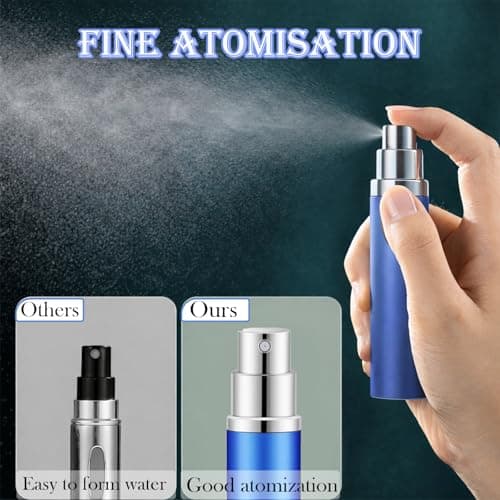HX YUEGOUHUI 2 Pcs Perfume Atomiser 5ml Portable Refillable Perfume Bottle Mini Travel Spray Bottle Compact Fragrance Decanter for Travel and Daily Use Fit for Pocket Handbag Men and Women — view 4