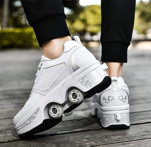 Roller Shoes with Wheels - Comfortable Quad Skates for Girls & Men, Breathable, Adjustable, Hidden Wheel Trainers — view 4