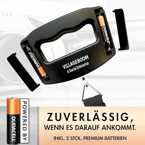 Villageboom Digital Luggage Scales with Practical Strap - Luggage Scales up to 50 kg with Large Display & Tare Function - Includes 2 × AAA Batteries for Long Running Time - Supports Solar Projects in — view 5