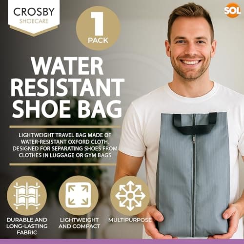 SOL 1pk Water Resistant Travel Shoe Bag - Zipped Organiser Shoe Bag — view 3