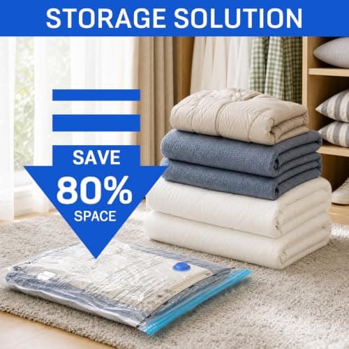 CaptainFive Vacuum Storage Bags Jumbo 6 Packs(39'' x 31.5'), Vacuum Pack Bags for Clothes, Pillows, Comforters, Duvets, Vacuum Bags for Storage for Home Organization, Moving and Storage, Space Saver — view 2