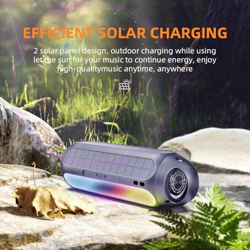CYBORIS Bluetooth Speaker with RGB Lights, Portable Solar Magnetic Speakers Wireless Bluetooth 5.3, 30W Loud Sound Stereo, Deep Bass,IPX7 Waterproof,30H Playtime, for Outdoors Golf, Travel, Party — view 2