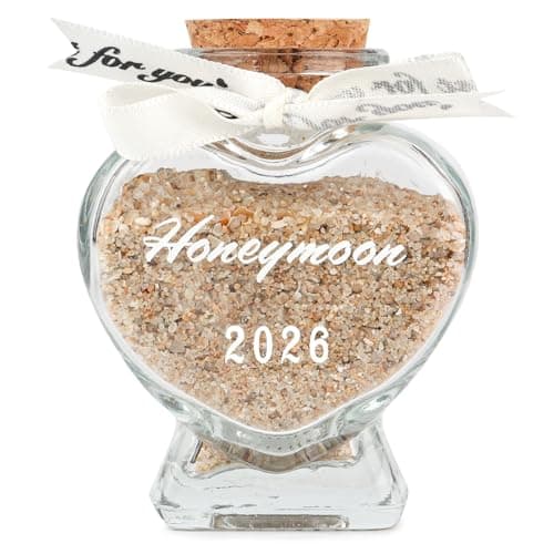 Honeymoon Sand Keepsake Jar 2026 - Honeymoon Gift for Newlywed - Bridal Shower, Wedding, Engagement,Travel Gifts for Bride (with gift box) (Honeymoon Jar 2026)