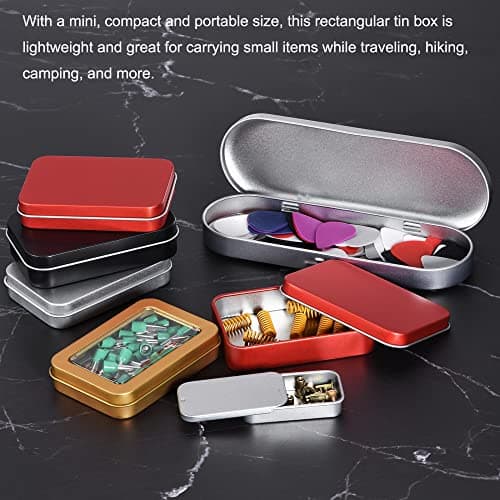 sourcing map Metal Tin Box, 6.3" x 4.33" x 1.38" Rectangular Empty Tinplate Containers with Lids, Silver Tone, for Home Organizer, Candles, Gifts, Car Keys, Crafts Storage — view 4