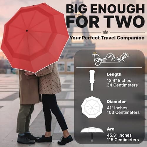 Royal Walk Folding Travel Compact Umbrella Windproof Strong for Men & Women — view 2