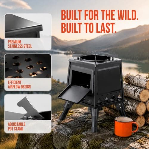 Rocket Stove Portable Wood Burning, Foldable Camping Stove for Backpacking — view 5