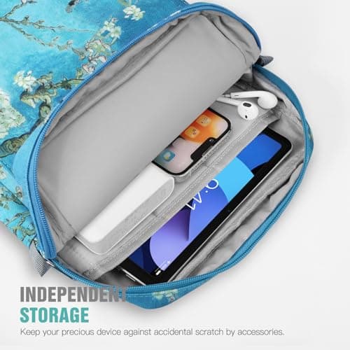 TiMOVO 9-11" Tablet Sleeve Bag Carrying Case with Strap, Apricot Blossom — view 6