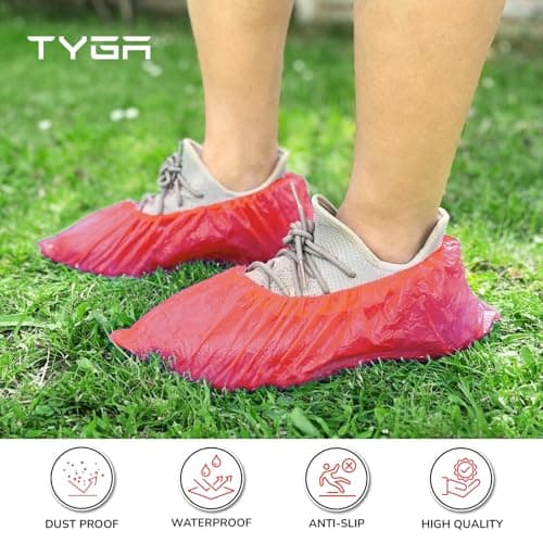 TYGA STORE 30 Pieces Disposable Shoe Covers - Red — view 2