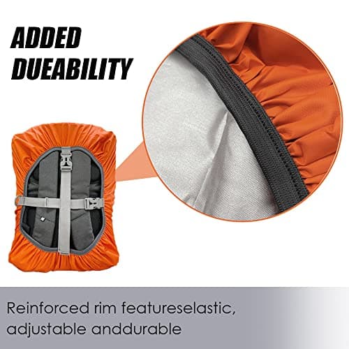 LICQIC Waterproof Rain Cover for Backpack, S (30-40L), Orange — view 6