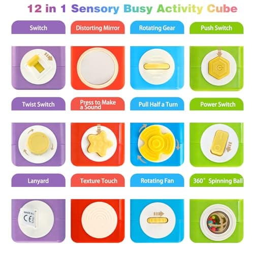 JoyLife Travel Toys for 1+ Year Old, Montessori Stacking Toys 12-in-1 Activity Cubes for Toddlers, Sensory Stacking Blocks for Plane & Car, First Birthday Gifts for Boys Girls — view 4