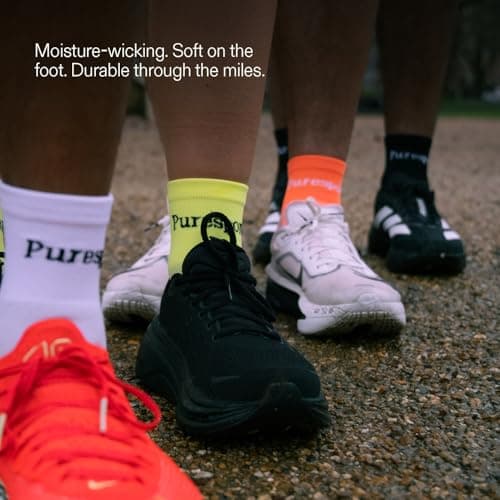 Puresport Performance Ankle Socks (Yellow, S/M), Moisture-Wicking Training Socks with Subtle Compression, Breathable & Durable, Optimal Support for Women & Men, Long-Distance Running, Gym, Hyrox — view 2