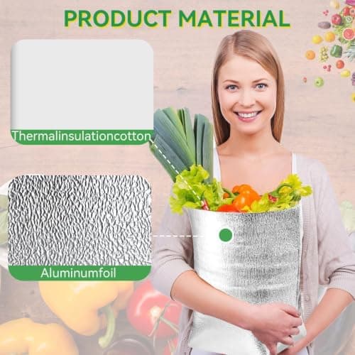 5PCS Aluminum Foil Insulated Bag,Thermal Cooler Bag Food Storage Insulated Sandwich Bags Reusable Sealed Leakproof Freezer Vacuum Pouch with Zipper for Lunch Bento Camping Picnic, 3 Size (25 * 30cm) — view 5