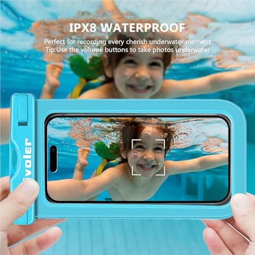 ivoler Waterproof Pouch Bag + Phone Case, Light Blue — view 5