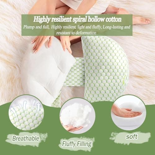 SHENGRUI U‑Shaped Full‑Body Maternity Support Pillow, Ergonomic Cushion for Back, Hip and Leg Relief for Expectant Mothers, Detachable Washable Velvet Pillowcase for Night‑Time Sleep — view 5