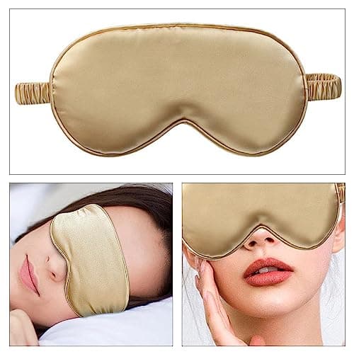 3 Pcs Silk Sleep Masks Set Sleeping Eye Mask with Hair Scrunchie and Travel Pouch Silk Sleep Eye Cover for Girls Ladies — view 6