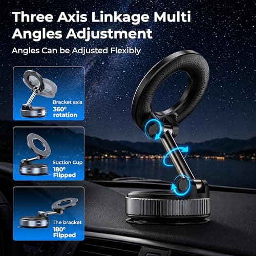 VILOKA Car Mount for MagSafe Magnetic Phone Holder 360° Rotation - Black — view 2
