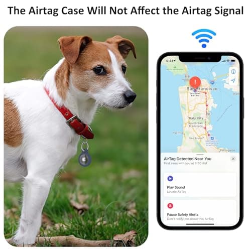 Air Tag Holder Air Tag Silicone Case, with Keychain, TPU Case for Air Tags Keyring for Keys, Bags, Luggage, Pet Collar, Anti-Lost and Scratch-Resistant, Fully Covered (Blue) — view 6