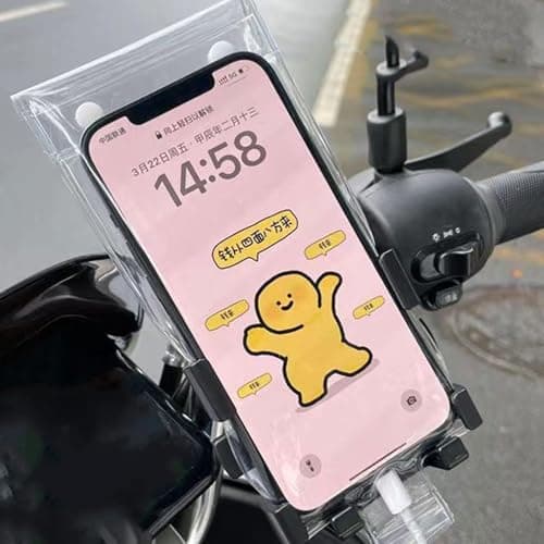 Waterproof Motorcycle Phone Handlebar Mount - Clear Touchscreen Case Holder for Bikes, Mobile Pouch Scooter Bag — view 2