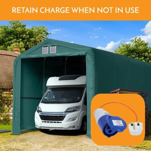 Xtremeauto 16amp to 13amp Adapter Caravan Hook Up Cable 240V 3 Pin UK Electric Hook Up For Camping, Caravan, Campervan Mains To UK Plugs Orange — view 3