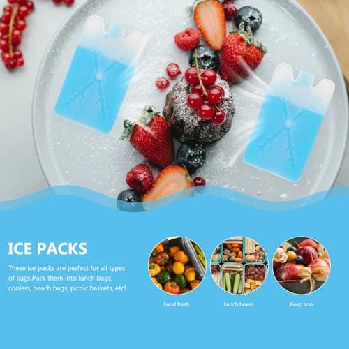 WOONEKY 4pcs Ice Box for Cooler Rubber Blue for Food Camping — view 5