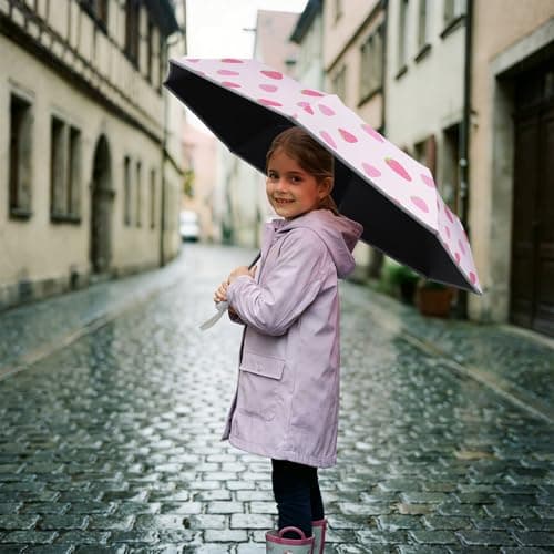 omedecal Automatic Folding Umbrella for Kids Girls & Boys, Strawberry — view 6