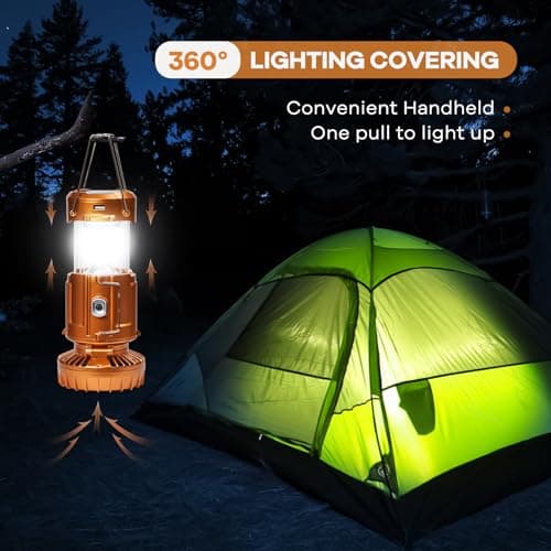 5-in-1 Solar Light and Fan, Gold — view 2