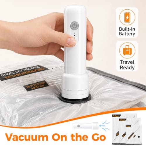 Travel Vacuum Bags with Pump, 12 Pack Fast Compression Packing Seal Bags — view 6