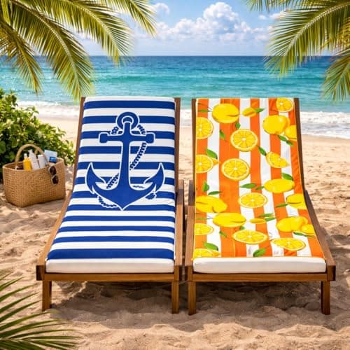 Adore 2 Pack Microfibre Beach Towels 70x140cm - Anchor & Lemons