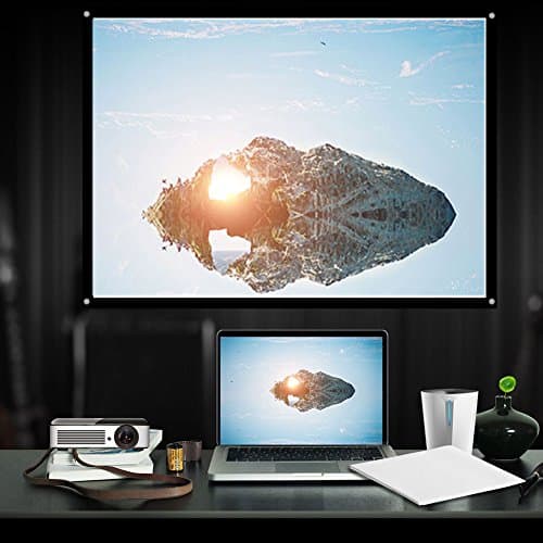 Richer-R Projector Screen,Rear Projection Screen 60-100 Inch Portable Foldable Non-crease Projector Curtain Screen 4:3 for Outdoor Camping Movie Open-air Cinema,White(100in) — view 6