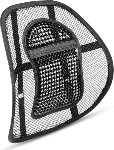 BARGAINS-GALORE Mesh Black Lumbar Cushion - Office Seat Spine Support Pain Relief | Lower Back Posture for Work, Computer or Gaming Desk, Driving | Healthy