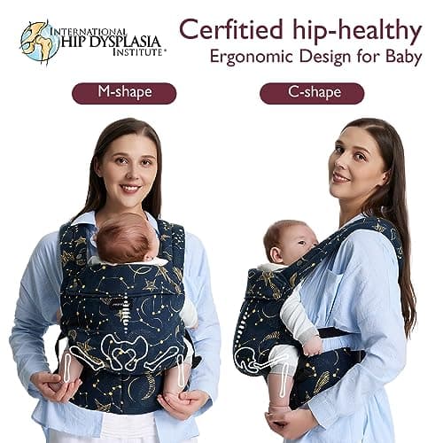 Momcozy Baby Carrier for 3-24M/3.2-20kg, Waist 64-127cm, Cotton Starry Sky — view 5
