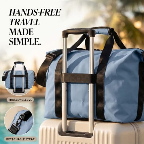 LUGG Travel Duffle & Toiletry Bag Set – 900D Waterproof PVC Holdall with Detachable Shoulder Strap, Spacious Weekend Gym Bag & Matching Wash Bag, Lightweight Durable Travel Bag for Men & Women — view 2