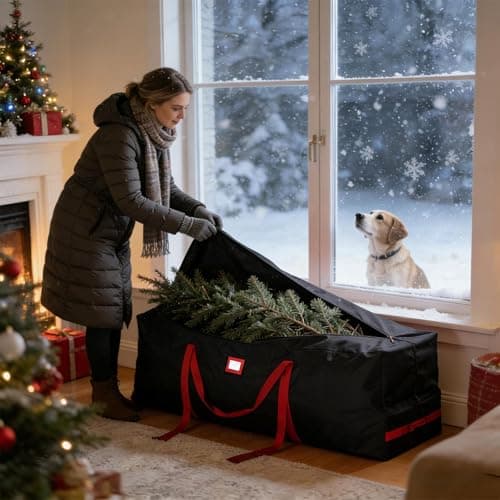 Christmas Tree Storage Waterproof Organizer with Wheels and Handles — view 2