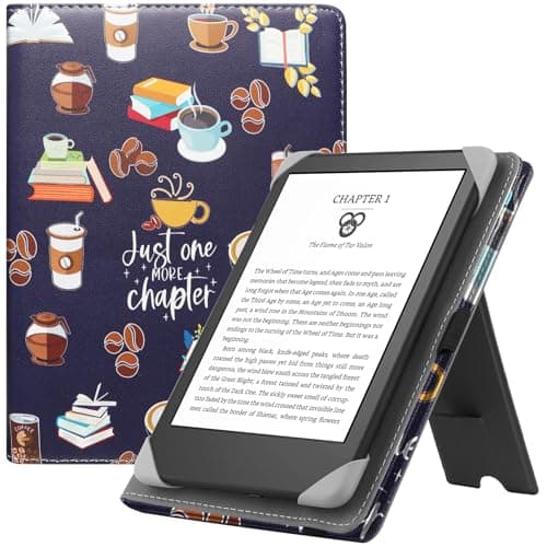 HGWALP Universal Stand Case for 6/6.8/7 inch paperwhite,Premium PU Leather Stand Cover with Handstrap Compatible with All 6" 6.8" 7" Kindle Paperwhite/Colorsoft/Kobo/Pocketook/Sony eReaders-JOMC