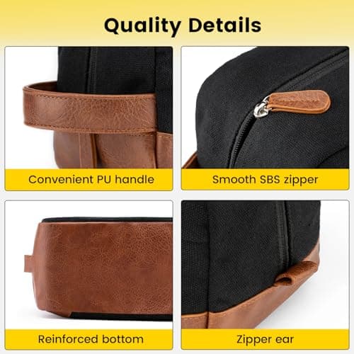 Vorspack Canvas Travel Toiletry Bag for Men, Medium, Black — view 4