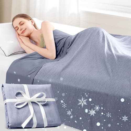 KoolShiro Cooling Blanket,150x200cm,Summer Blankets with Double Sided Cold Effect, Arc-Chill Q-Max>0.5 Cool Fiber, Breathable Lightweight Blankets for Hot Sleepers Night Sweats (Blue)