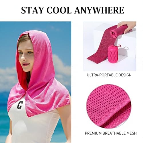 2 Pack Cooling Hoodie Towel Set, Ice Silk Cooling Towel for Outdoor Sports — view 6