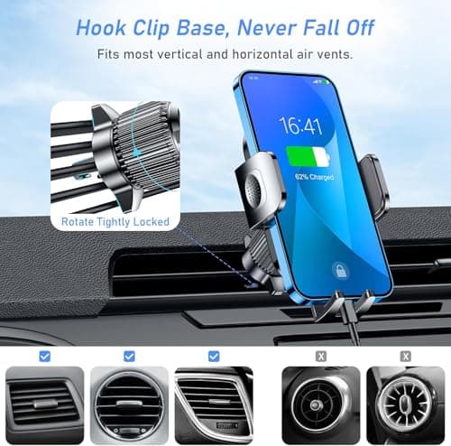 SpeXyngial Car Phone Holder, Car Phone Mount 360° Rotation, Upgraded Version with Strong Suction Power, Phone Cradle for Dashboard/Windscreen/Air Vent, Phone Holder for all 4.0''-7.0'' Phones — view 4