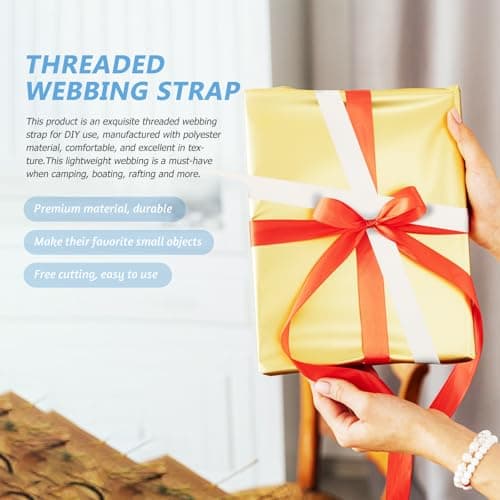FRCOLOR Beige Polyester Webbing Ribbon for Crafts and Upholstery, Lightweight DIY Patio Furniture Repair Kit Ribbon for Repair or Replace Straps, Not Easy to Fade, Elegant Rustic Style — view 5